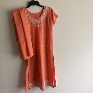 Embroidered Kurti Kameez with pants